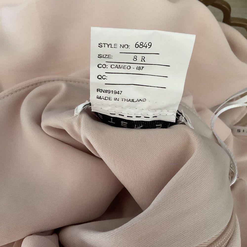 After Six Gown Maxi Dress Crepe One Shoulder Cameo Size 8 NWT - Picture 10 of 10